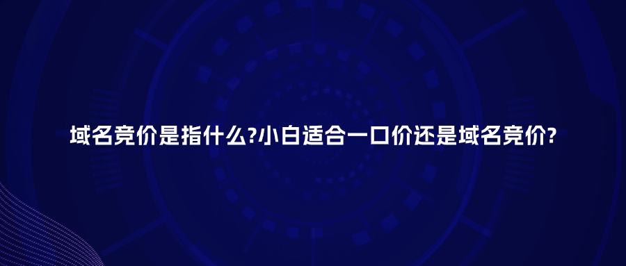 域名竞价是指什么?小白适合一口价还是域名竞价?